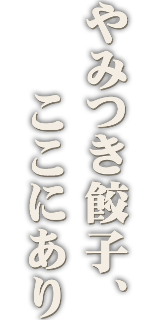 やみつき餃子、 ここにあり