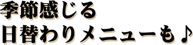 季節感じる日替わりメニューも♪