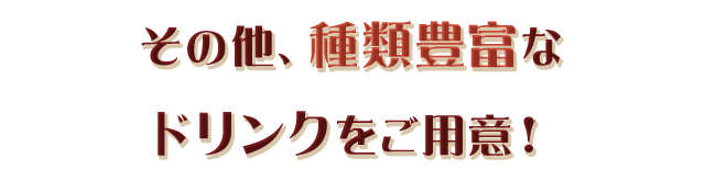 その他、種類豊富なドリンクをご用意